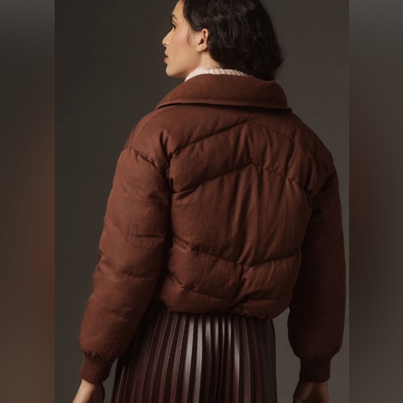 Anthropologie Pilcro Exaggerated Collar Cropped Puffer Jacket - Picture 4 of 11